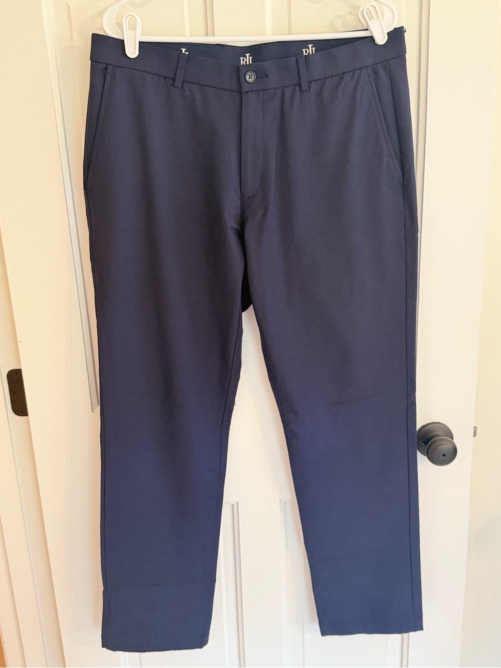 Lauren Ralph Lauren Men's Navy Stretch Dress Pants 34x30 Flat‎ Front